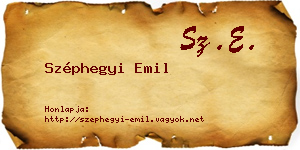 Széphegyi Emil névjegykártya